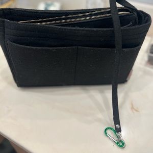 Purse inset organizer - black with zippers